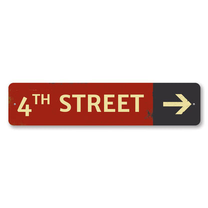 Street Name Directional Arrow Metal Sign