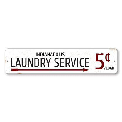 Laundry Service 5 Cents Metal Sign