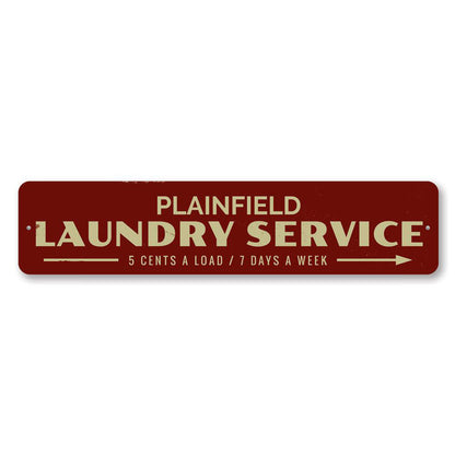 Laundry Service Arrow Metal Sign