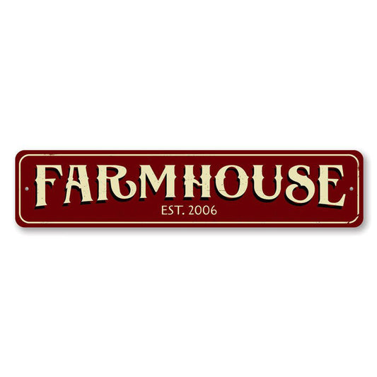 Farmhouse Established Date Metal Sign