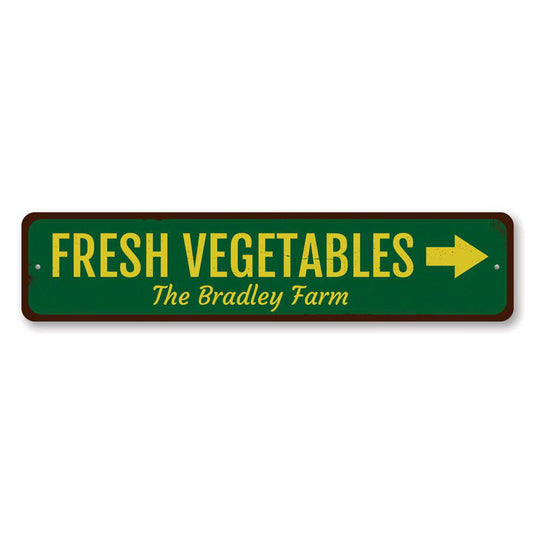 Fresh Vegetables Metal Sign