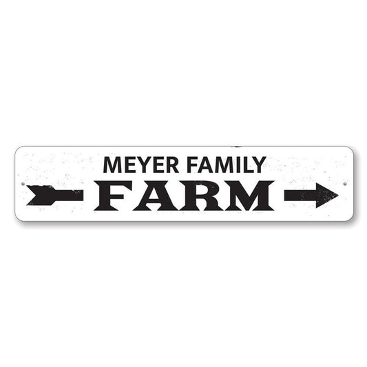 Family Name Farm Arrow Metal Sign