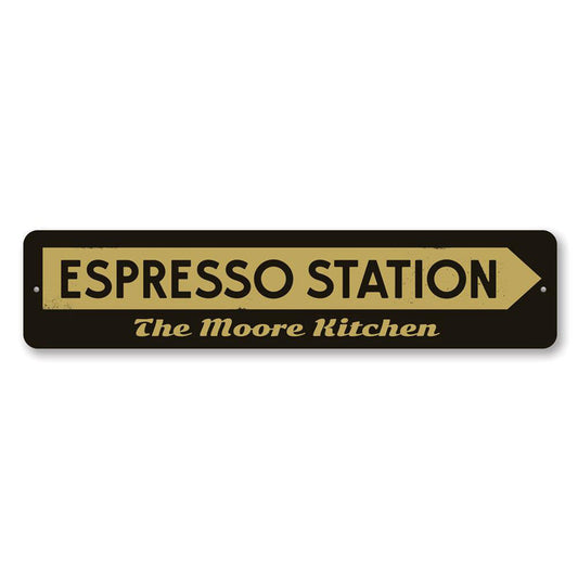Espresso Station Metal Sign