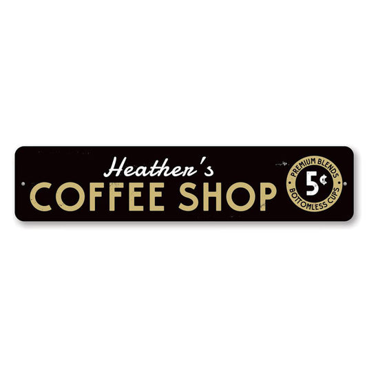 5 Cent Coffee Shop Metal Sign