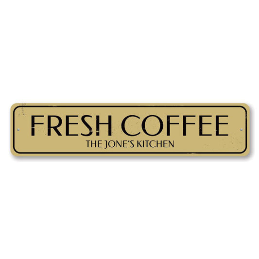 Fresh Coffee Kitchen Metal Sign