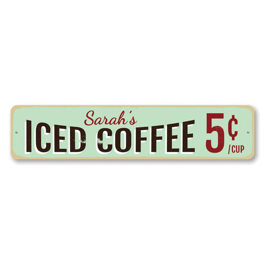 Iced Coffee Metal Sign