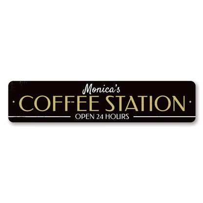 Coffee Station Metal Sign