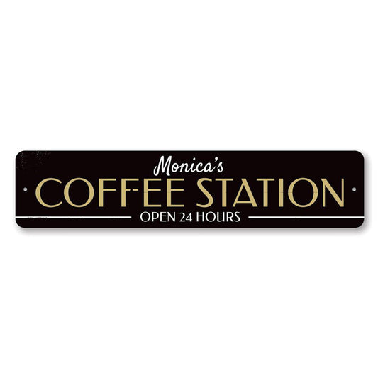 Coffee Station Metal Sign