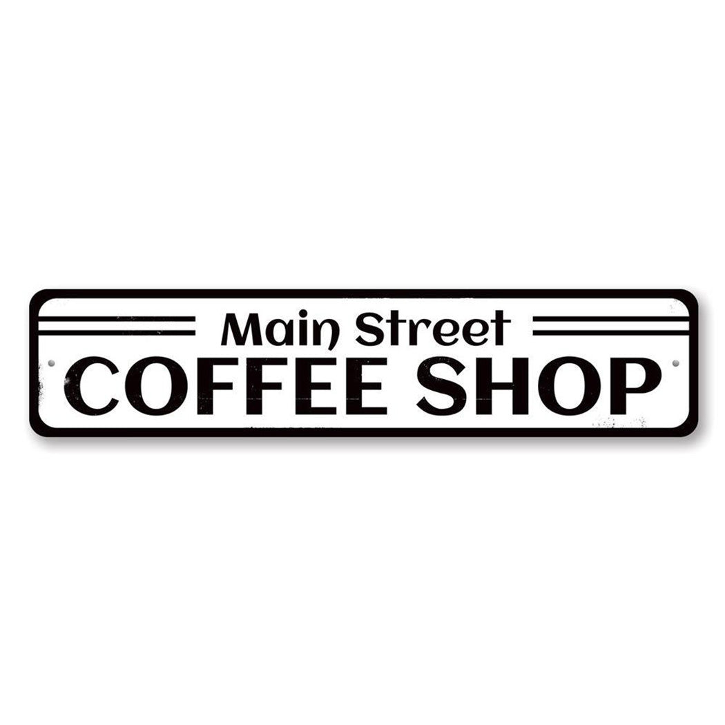 Main Street Coffee Shop Metal Sign