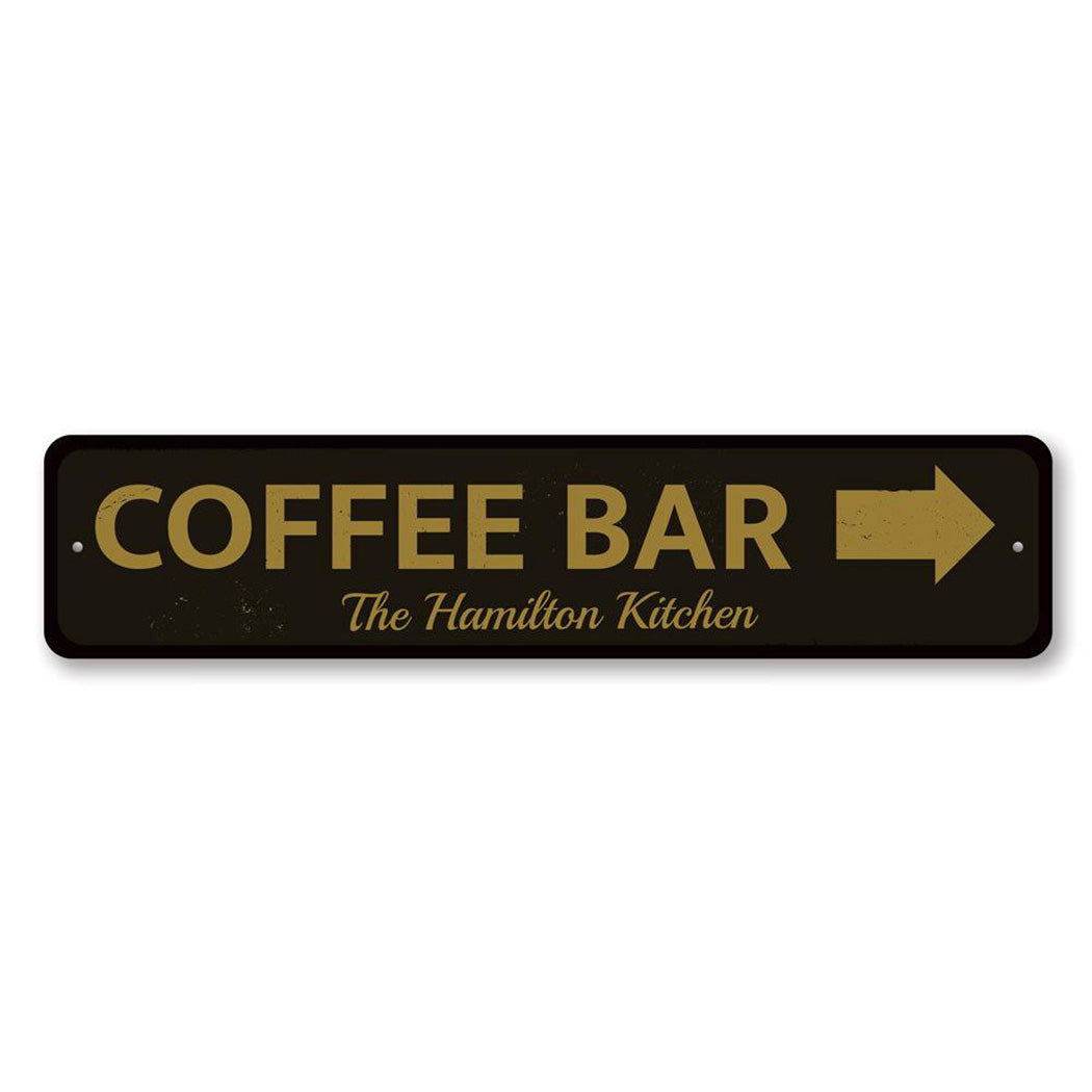 Coffee Bar Arrow Metal Sign