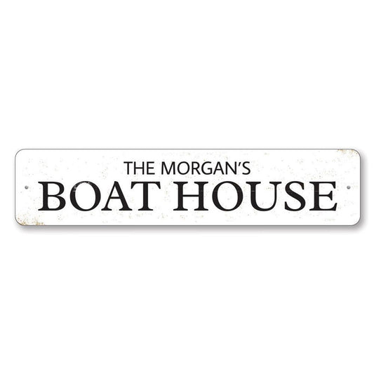 Family Boat House Metal Sign