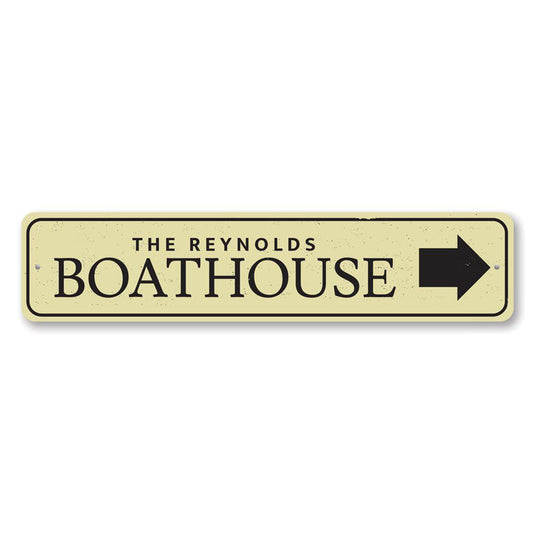 Boat House Arrow Metal Sign