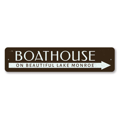 Boat House Lake Metal Sign