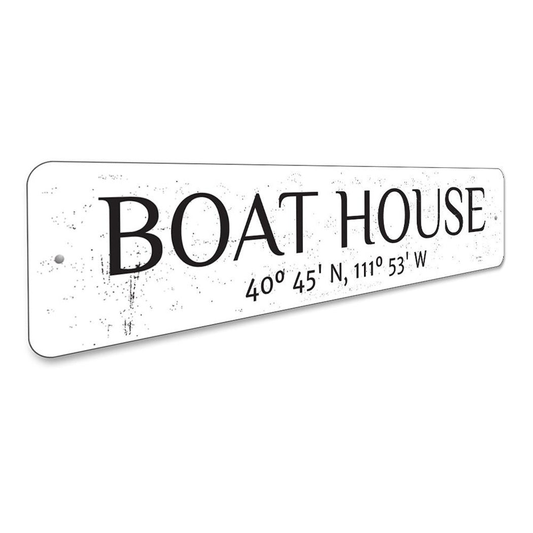 Boat House Latitude Longitude Sign