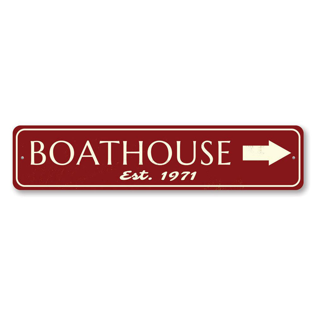 Est Date Boat House Metal Sign