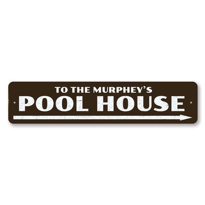 Pool House Metal Sign