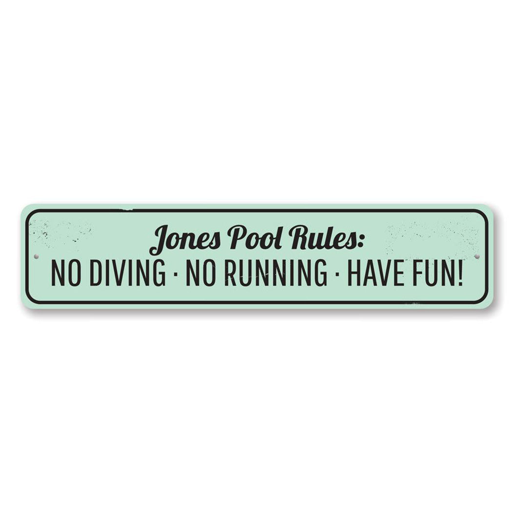 Pool Rules Metal Sign