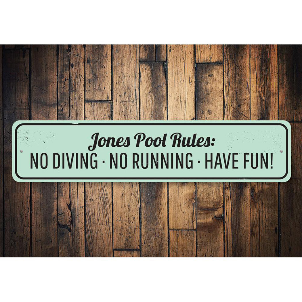 Pool Rules Sign