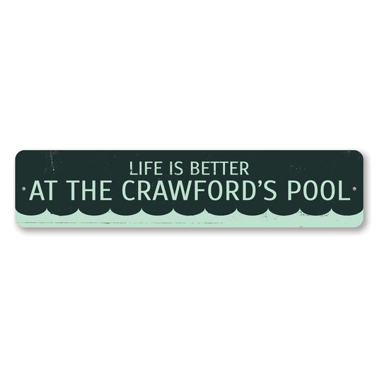 Life is Better at the Pool Metal Sign
