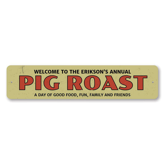 Annual Pig Roast Metal Sign