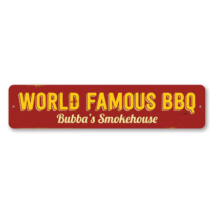 World Famous BBQ Metal Sign