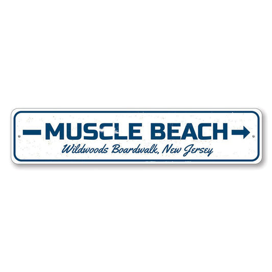 Muscle Beach Metal Sign