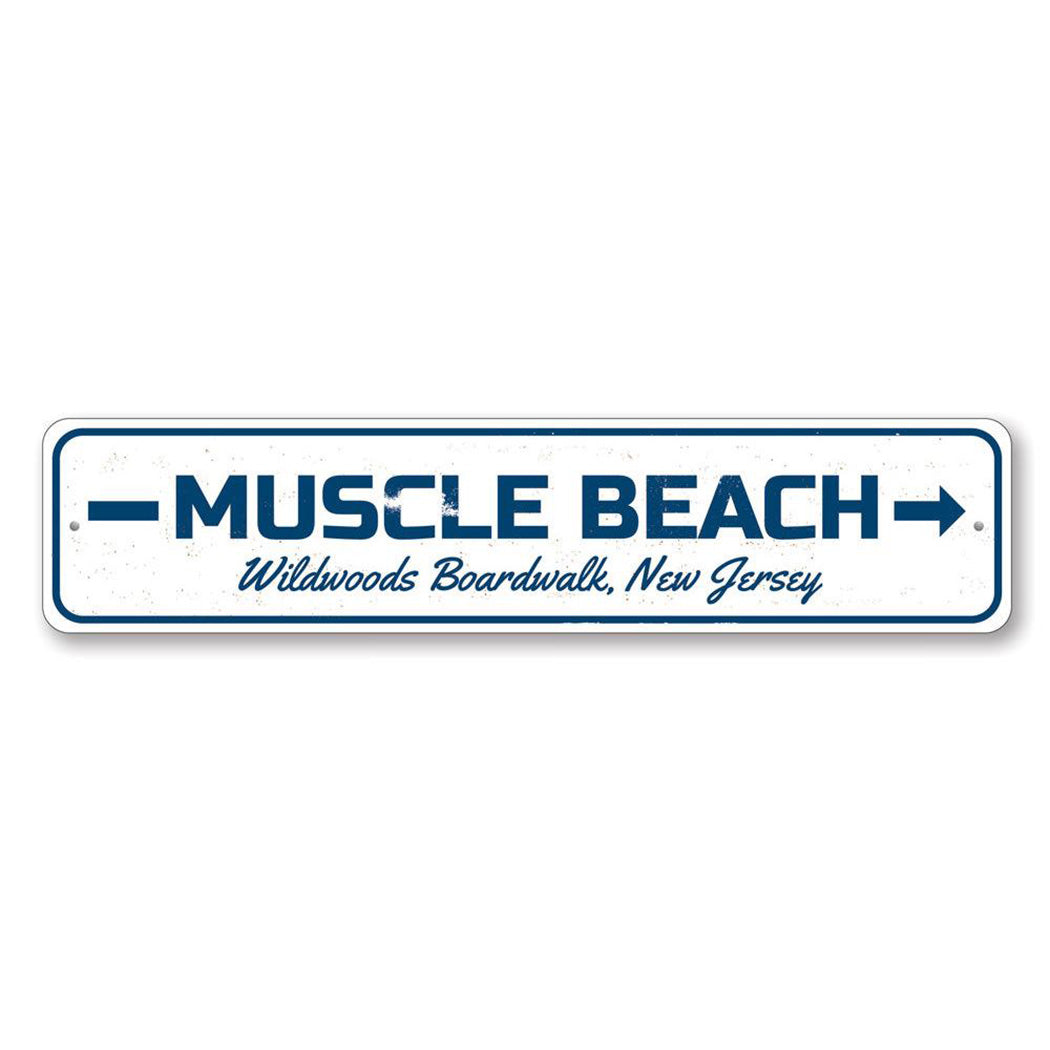 Muscle Beach Metal Sign