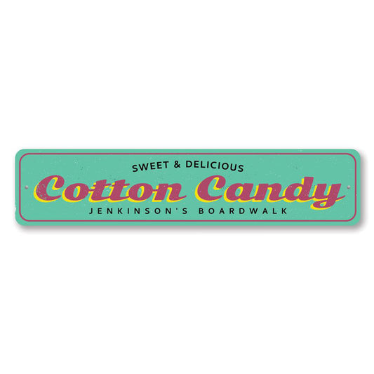 Cotton Candy Boardwalk Metal Sign