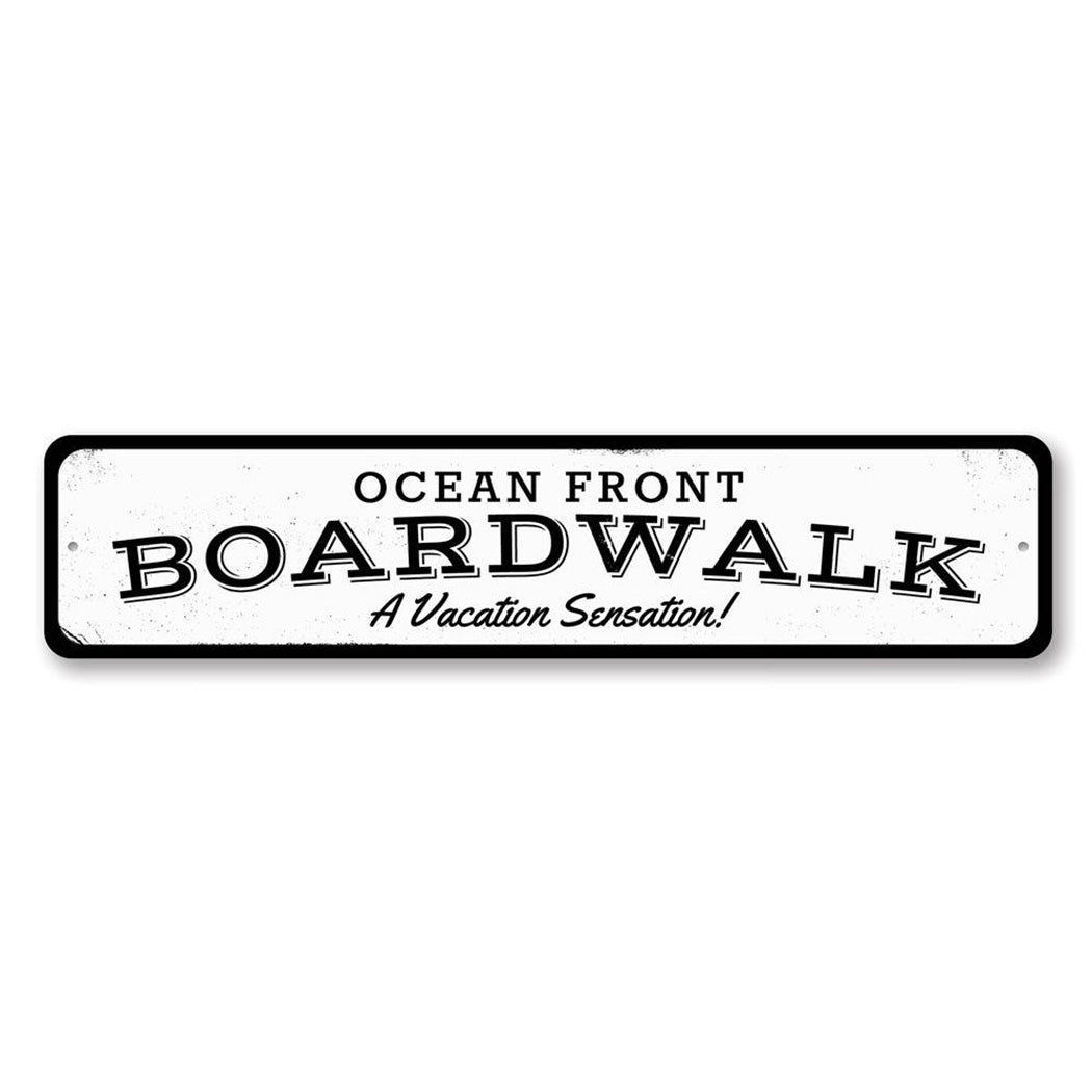 Oceanfront Boardwalk Metal Sign