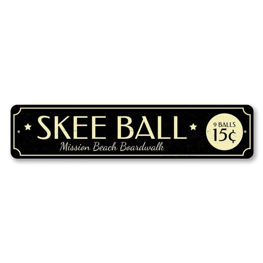 Skee Ball Metal Sign