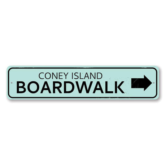 Boardwalk Location Arrow Metal Sign