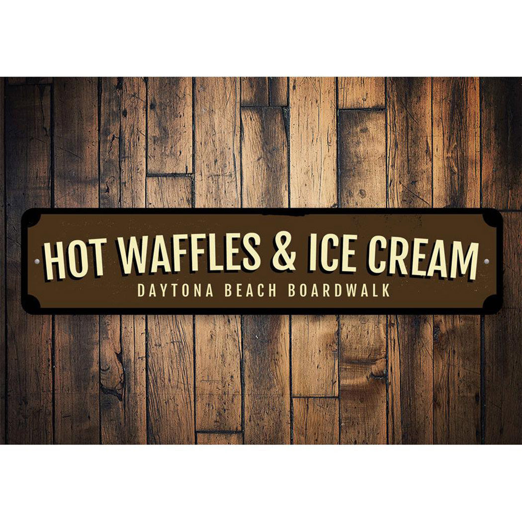 Hot Waffles & Ice Cream Sign