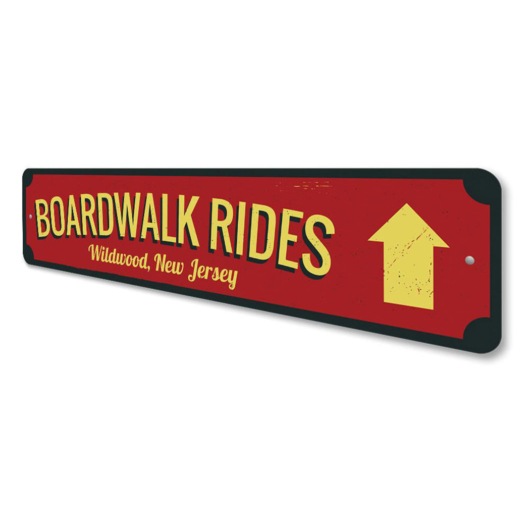 Boardwalk Rides Arrow Sign