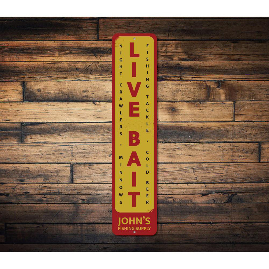 Live Bait Vertical Sign