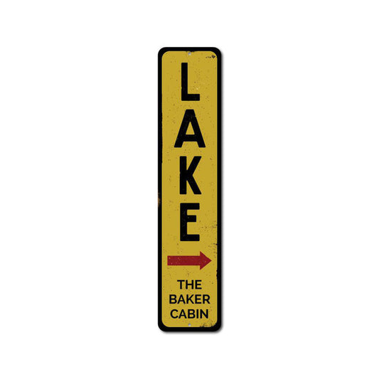 Lake Vertical Metal Sign