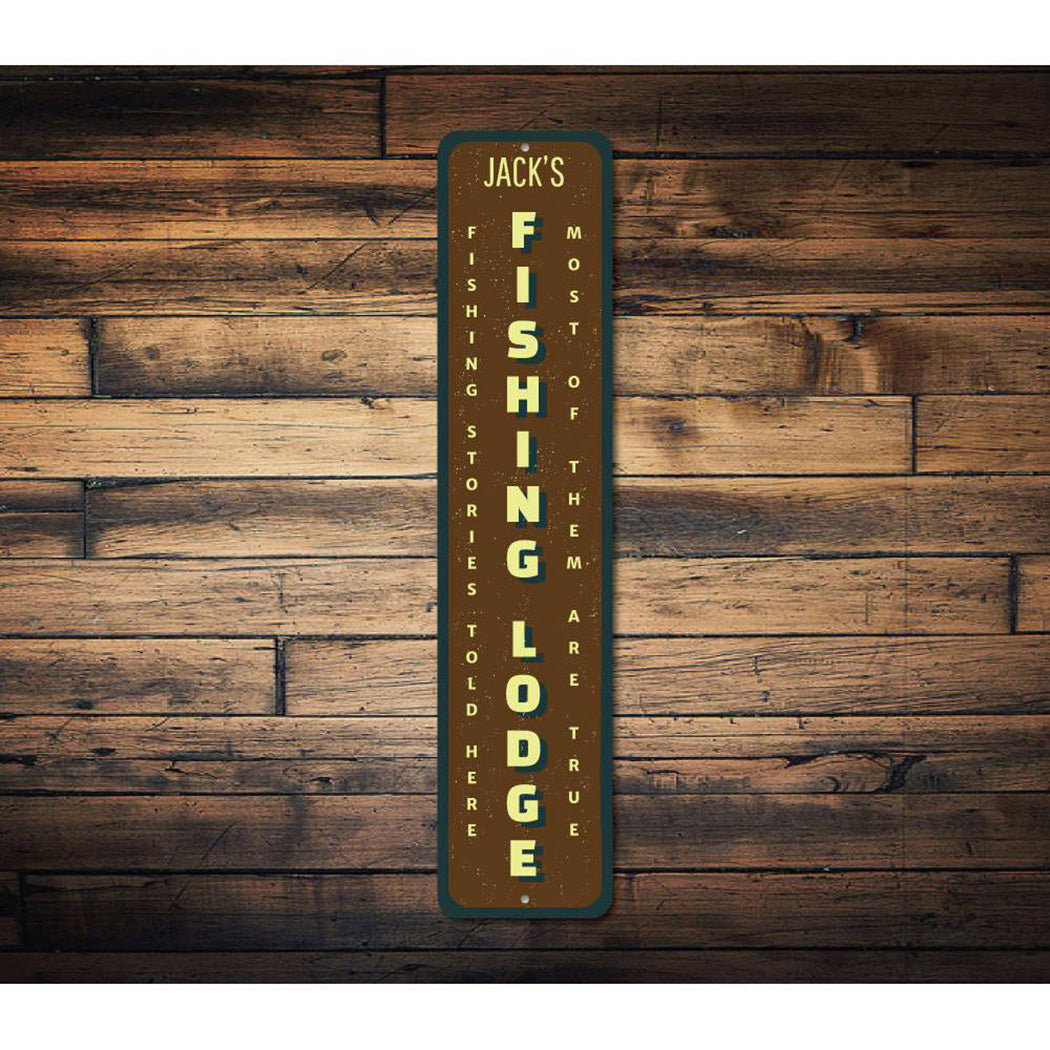 Fishing Lodge Vertical Sign