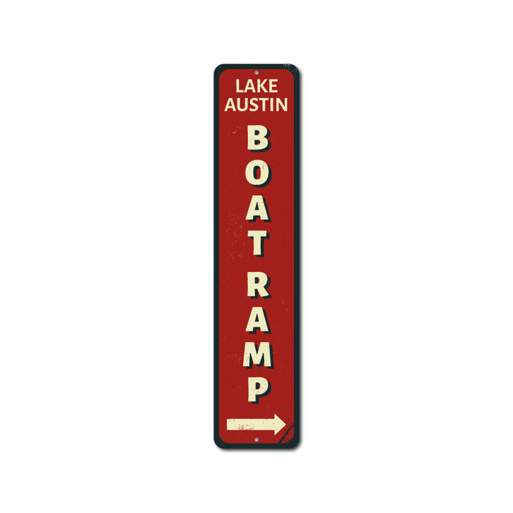 Boat Ramp Vertical Metal Sign