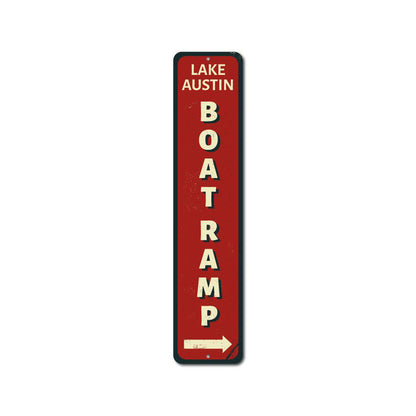 Boat Ramp Vertical Metal Sign