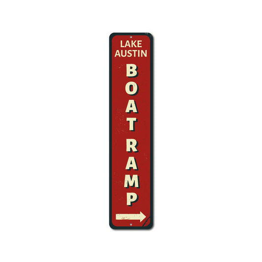 Boat Ramp Vertical Metal Sign