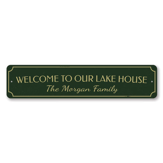 Welcome Family Name Lake House Sign