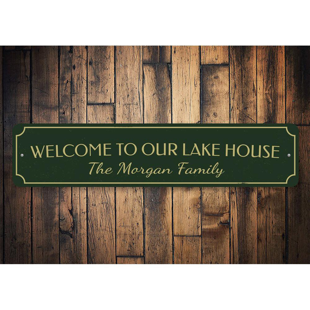 Welcome Family Name Lake House Sign