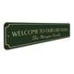 Welcome Family Name Lake House Sign