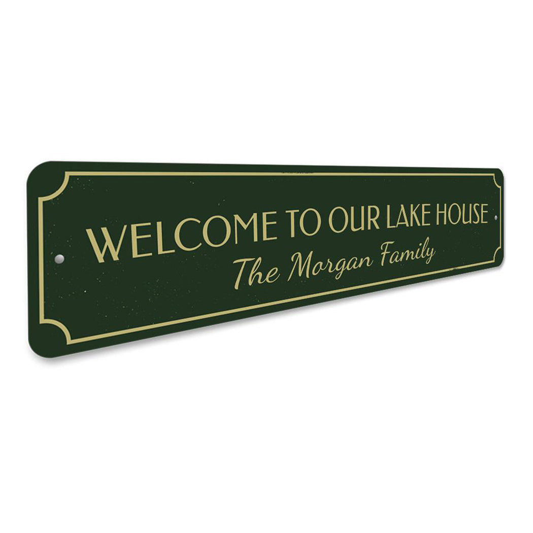 Welcome Family Name Lake House Sign