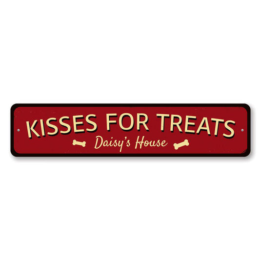 Kisses For Treats Metal Sign