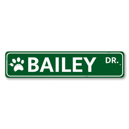 Pet Name Street Metal Sign