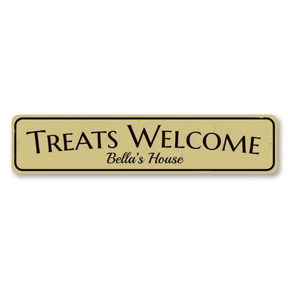 Treats Welcome Metal Sign