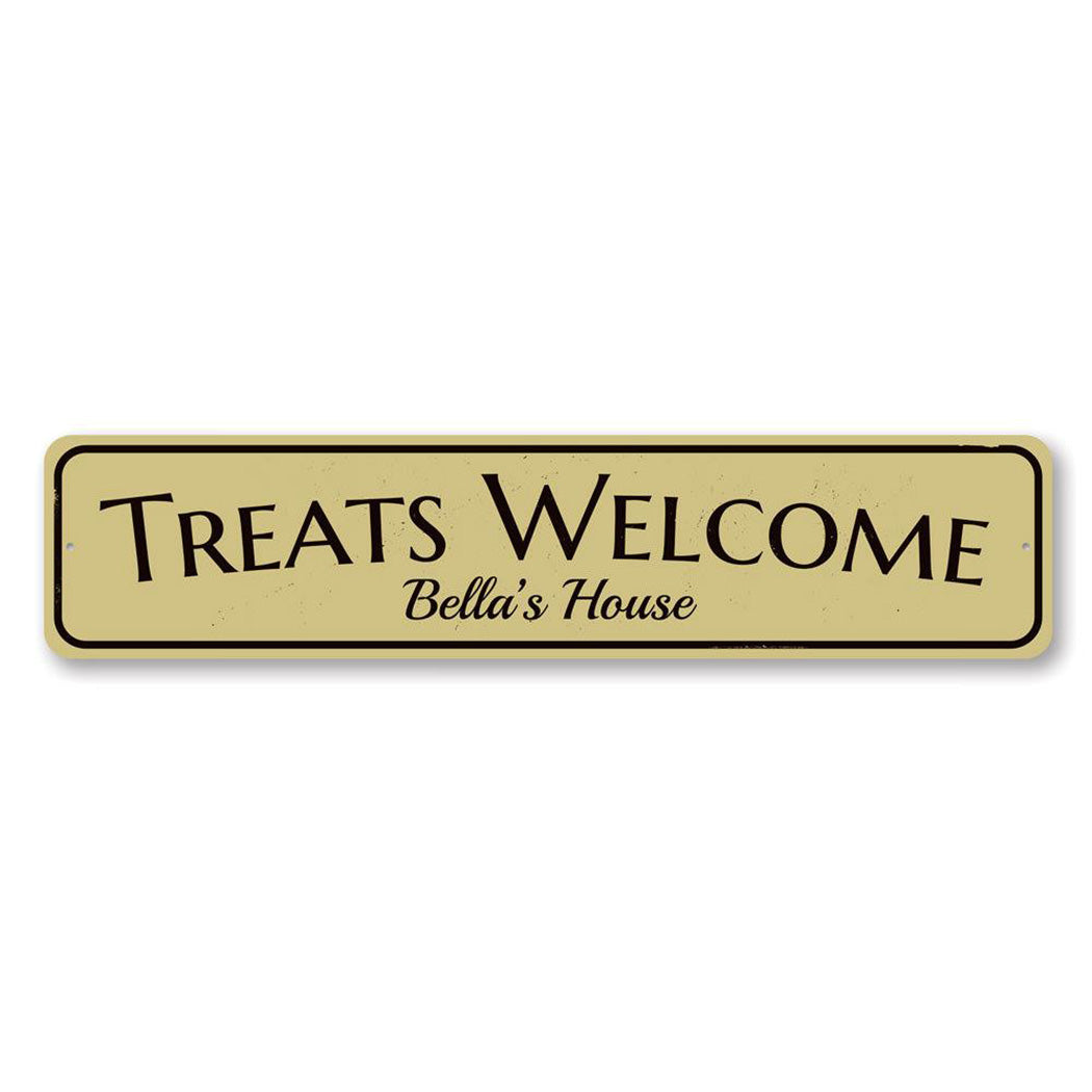 Treats Welcome Metal Sign