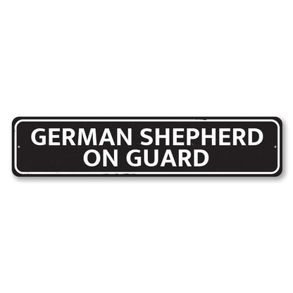German Shepherd On Guard Metal Sign