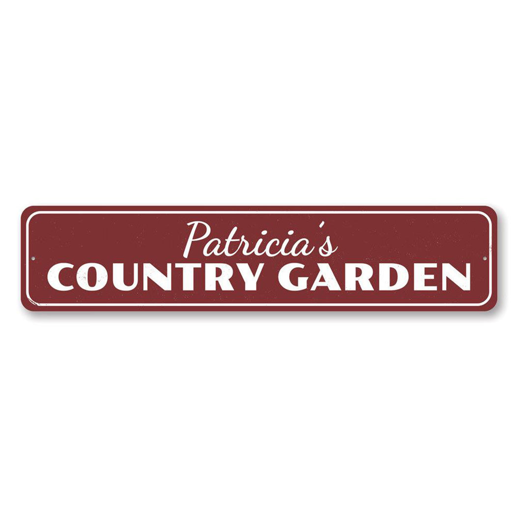 Country Garden Metal Sign