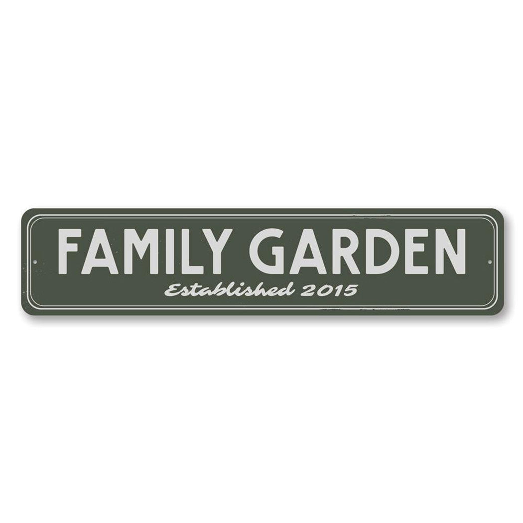 Family Garden Established Date Metal Sign